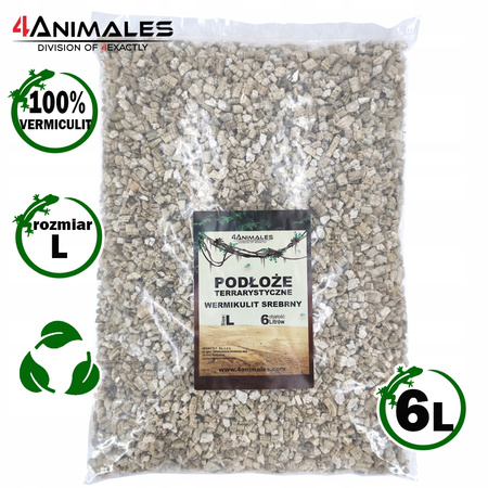 Wermikulit srebrny podłoże do terrarium size L (Large) 7-15mm 6 litrów