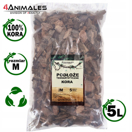Kora sosnowa, antybakteryjne podłoże do terrarium size M 2-4cm 5 litrów