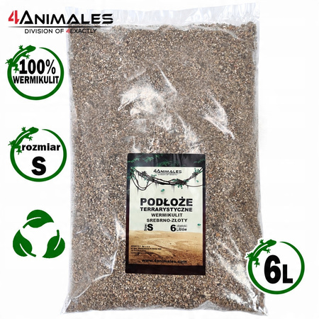 Wermikulit srebrno-złoty podłoże do terrarium 6 litrów size S (Small) 2-4mm