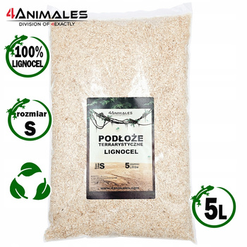 Lignocel , podłoże terrarystyczne dla zwierząt size Small 2-4mm 5 litrów