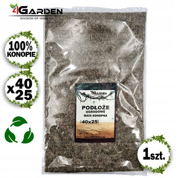 Mata konopna 40 X 25cm, naturalne podłoże ogrodowe.