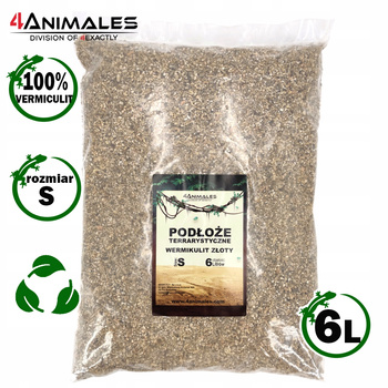 Wermikulit złoty podłoże do terrarium size S (Small) 2-4mm 6 litrów