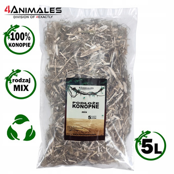 Podłoże konopne dla gadów, gryzoni i ptaków, mix 5 litrów