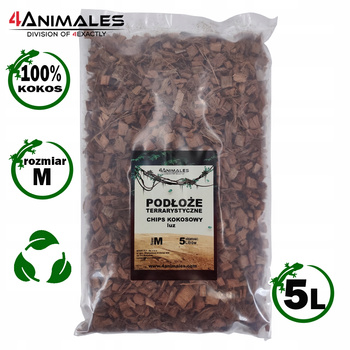 Podłoże kokosowe rozluźniony chips kokosowy size M (Medium) 6-10mm 5 litrów