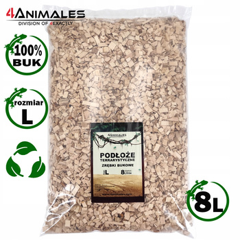 Podłoże bukowe do terrariów i klatek size Large 9-12mm 8 litrów