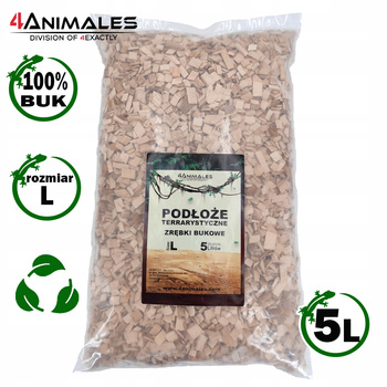 Podłoże bukowe do terrariów i klatek size Large 9-12mm 5 litrów