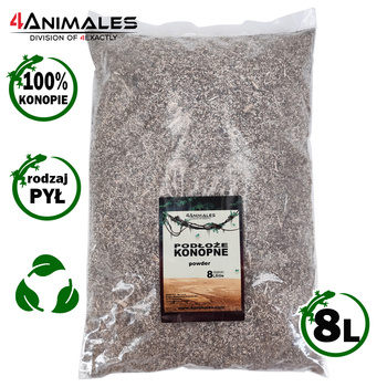 Podłoże konopne dla gadów, gryzoni i ptaków, powder (okruszyny) 8 litrów
