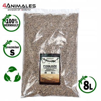 Wermikulit srebrno-złoty podłoże do terrarium size S (Small) 2-4mm 8 litrów