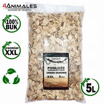 Zrębki bukowe, podłoże do terrariów i klatek size XXL 2-4cm 5 litrów