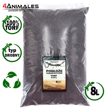 Torf ziemny drobny, podłoże do terrarium dla gadów i płazów 8 litrów