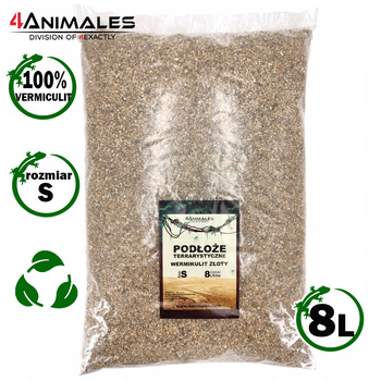Wermikulit zloty podłoże do terrarium size S (Small) 2-4mm 8 litrów