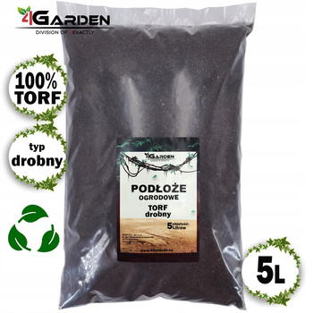 Torf ziemny drobny, podłoże ogrodowe do kwiatów, krzewów i sadzonek 5L