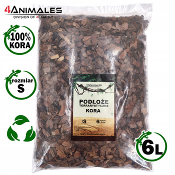 Kora sosnowa, antybakteryjne podłoże do terrarium size S 1-2cm 6 litrów