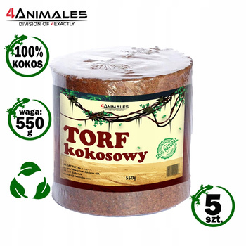 Torf kokosowy do terrarium DYSK 550g - 5 sztuk