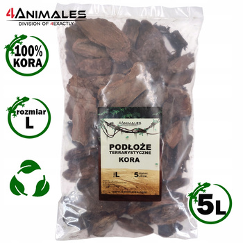 Kora sosnowa, antybakteryjne podłoże do terrarium size L 5-8cm 5 litrów