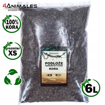 Kora sosnowa, antybakteryjne podłoże do terrarium size XS 5-8mm 6 litrów