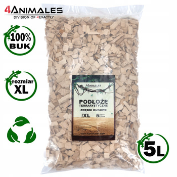 Podłoże bukowe do terrariów i klatek size XL 12-18mm 5 litrów