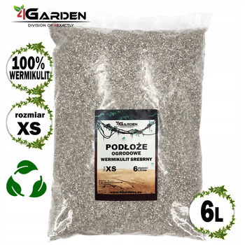 Wermikulit srebrny podłoże ogrodowe naturalna ściółka size XS 1mm 6 litrów