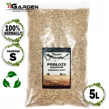 Wermikulit złoty, naturalne podłoże ogrodowe, size S 1-3mm 5 litrów