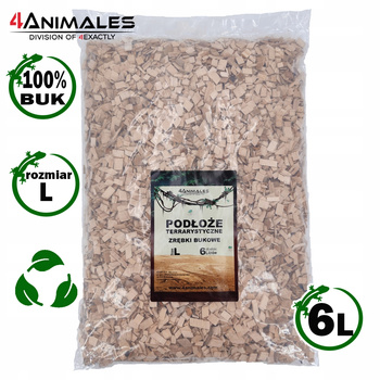 Podłoże bukowe do Terrariów i klatek size Large 9-12mm 6 litrów