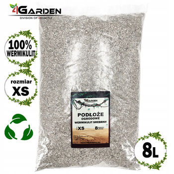 Wermikulit srebrny podłoże ogrodowe naturalna ściółka size XS 1mm 8 litrów