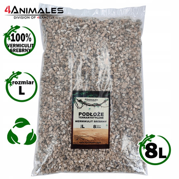 Wermikulit srebrny podłoże do terrarium size L (Large) 7-15mm 8 litrów