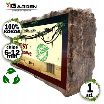 Chips kokosowy, podłoże ogrodowe, naturalna ściółka brykiet 500g