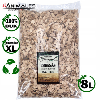 Podłoże bukowe do terrariów i klatek size XL 12-18mm 8 litrów