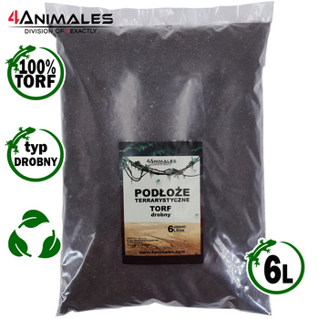 Torf ziemny drobny, podłoże do terrarium dla gadów i płazów 6 litrów