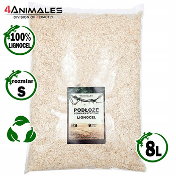 Lignocel , podłoże terrarystyczne dla zwierząt size Small 2-4mm 8 litrów