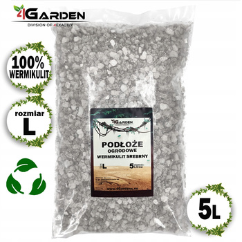 Wermikulit srebrny, naturalne podłoże ogrodowe size L 7-12mm 5L