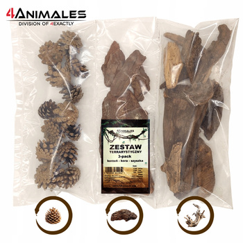 Zestaw Terrarystyczny, dekoracja do egzotarium 3-pack drzewny