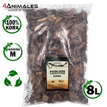 Kora sosnowa, antybakteryjne podłoże do terrarium size M 2-4cm 8 litrów