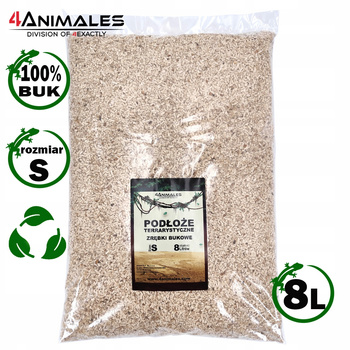 Podłoże bukowe do terrariów i klatek size Small 2-4mm 8 litrów