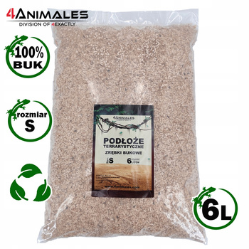 Podłoże bukowe do terrariów i klatek size Small 2-4mm 6 litrów