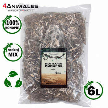 Podłoże konopne dla gadów, gryzoni i ptaków, mix 6 litrów