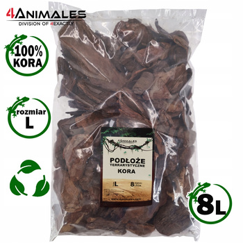 Kora sosnowa, antybakteryjne podłoże do terrarium size L 5-8cm 8 litrów